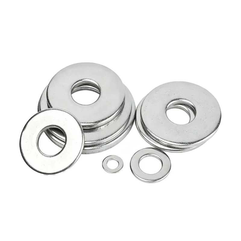 304 Stainless Steel Flat Washer M1.6 M2 M2.5 M3 M4 M5 M6 Enlarged Flat Washer Metal Gasket Thickness: 0.5mm-3mm O-Ring Fastener