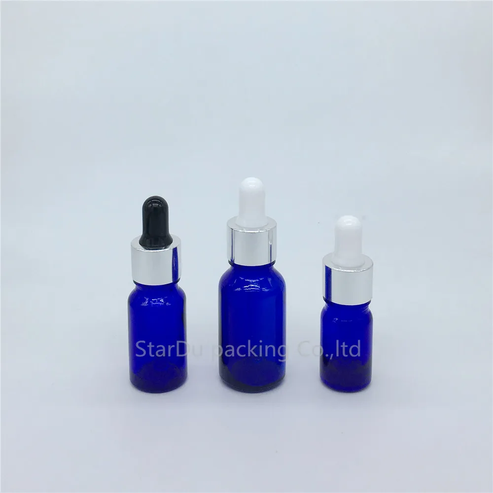 5 ml-100 ml Blauwe Glazen Fles Met Druppelaar Essentiële Olie Fles, hoge Kwaliteit Parfumflesje 100 stks/partij