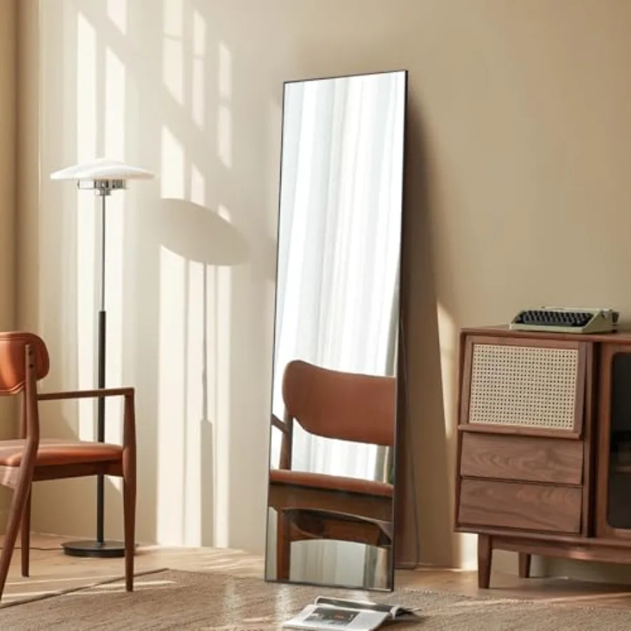 

59"x16" Full Length Mirror Full Body Mirror with Aluminum Alloy Thin Frame Leaning or Standing Suitable for Bedroom Livingroom