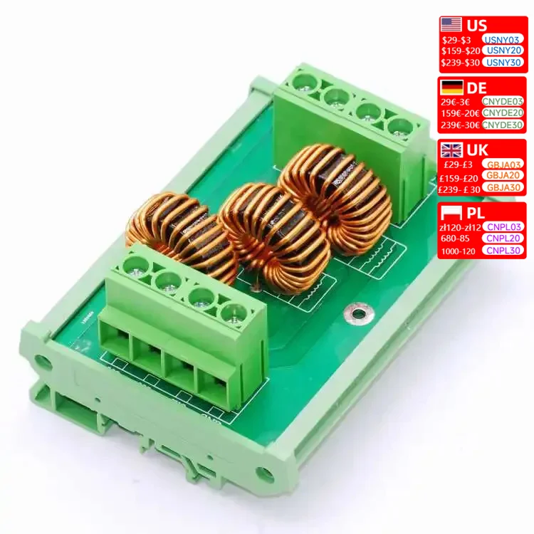 380V three-phase asynchronous motor anti-interference PLC rail installation AC power filter EMI bracket