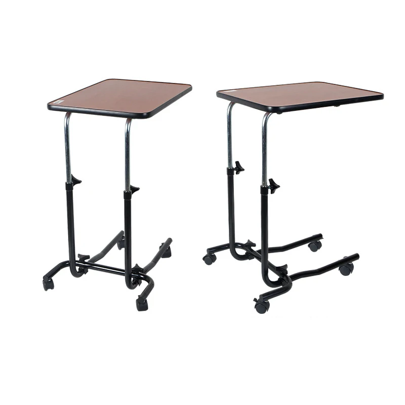 Steel Height-Adjustable Movable Dining Table Medical over Bed Table Hospital Furniture Bedside Table