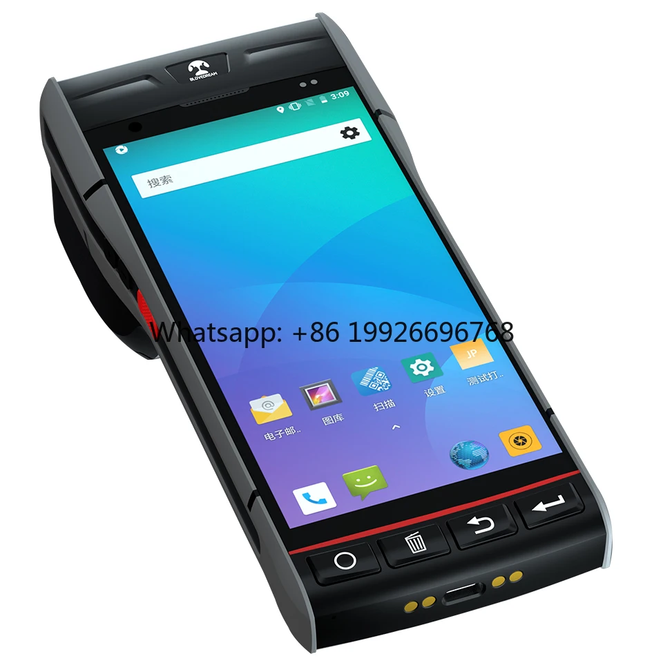 5.5 Inch Android NFC 4G Android PDA With 58mm Thermal Bill Receipt Printer All in One Handheld Terminal Machine