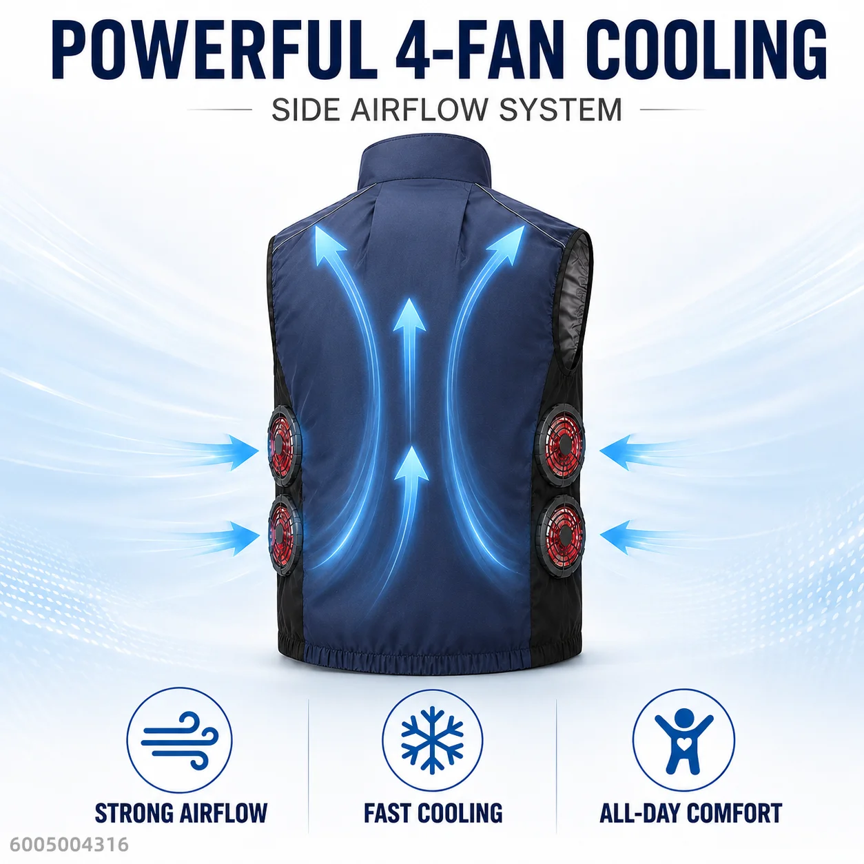 Summer Breathable Wearable Cooling 2/4Fans Vest Ice Cooling Air Conditioner Clothes for Outdoor Fishing Heat Resistant