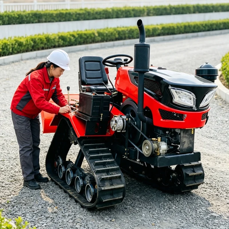 Customized Track‑mounted Rotary Tiller, Ride‑on Diesel Multi‑functional Garden Management Equipment for Orchard & Farmland