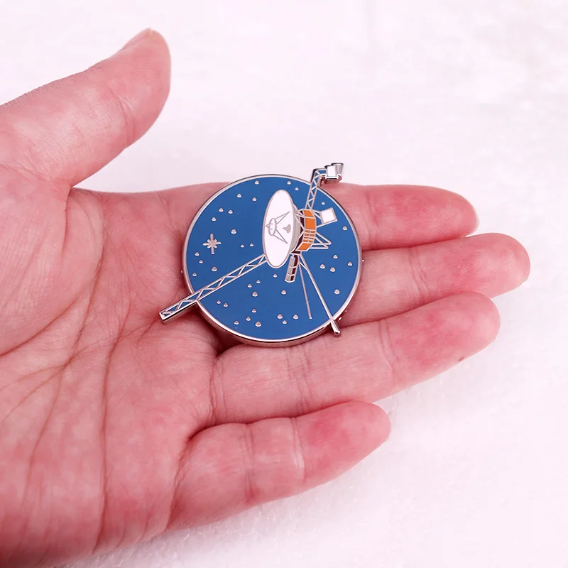 Voyager Program Enamel Pin Space Probe Badge Brooch Jewelry