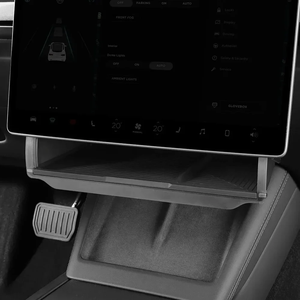 Center Console Screen Under Storage Box For Tesla Model Y 2023 2024 2025 2026 Center Console Hidden Storage Organizer Tray