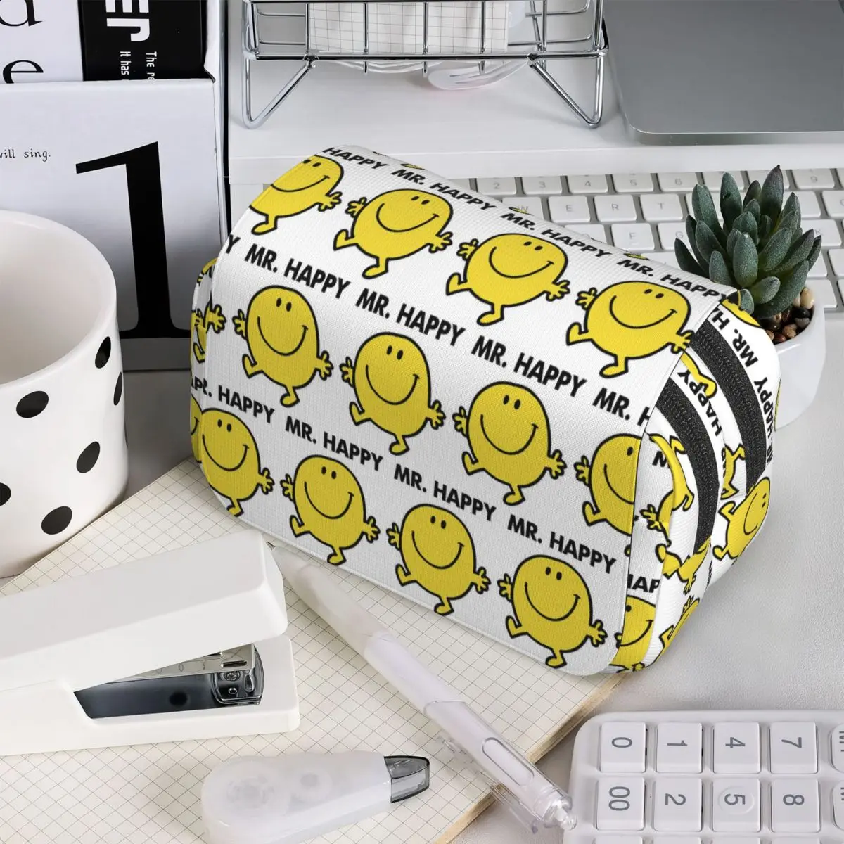 Mr. Men Cute Little Miss Popular Pencil Case for Boys Girls School Pen Box Pencil Bag Stationery Supplies Pen Holder Bag