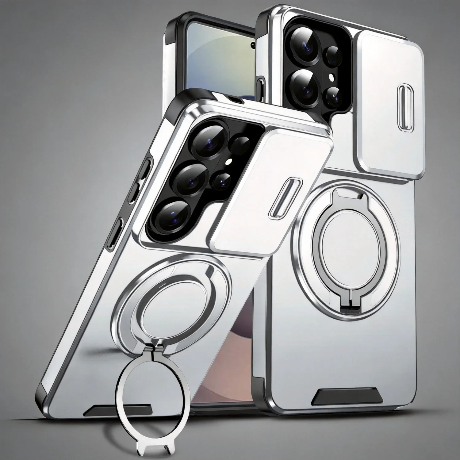 Case For Samsung Galaxy S26 S25 S24 S23 S22 S21 Ultra Plus Edge S25FE S24FE S23FE Funda Slide Camera Magnetic Holder Armor Cover