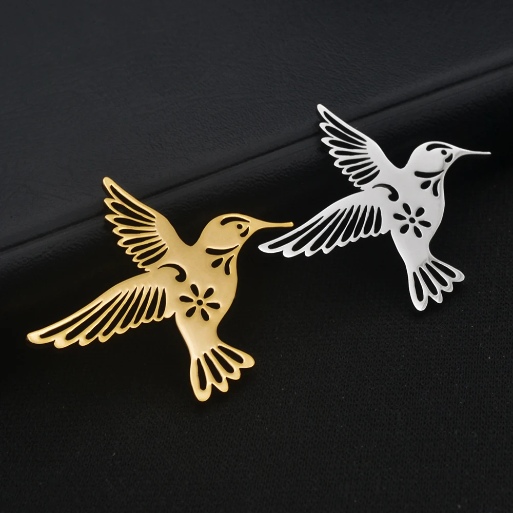 Fashion Gentleman Bird brooch Men\'s Shirt Collar Pin Lapel Pin Stainless Steel Jewelry Wedding Banquet Dress Accessory Gift