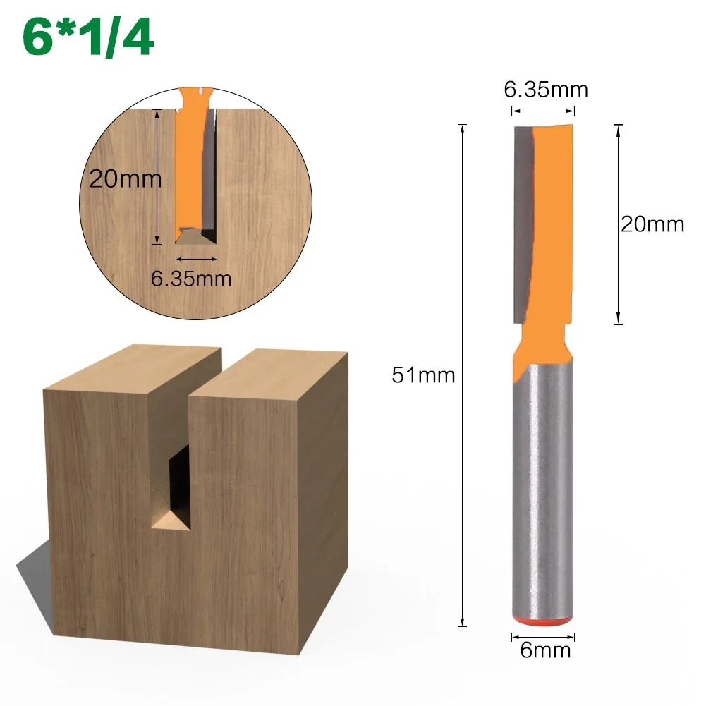 1PC 6MM Shank Milling Cutter Wood Carving Cleaning Bottom Engraving Solid Carbide Router Bit Milling Cutter For Wood Electric