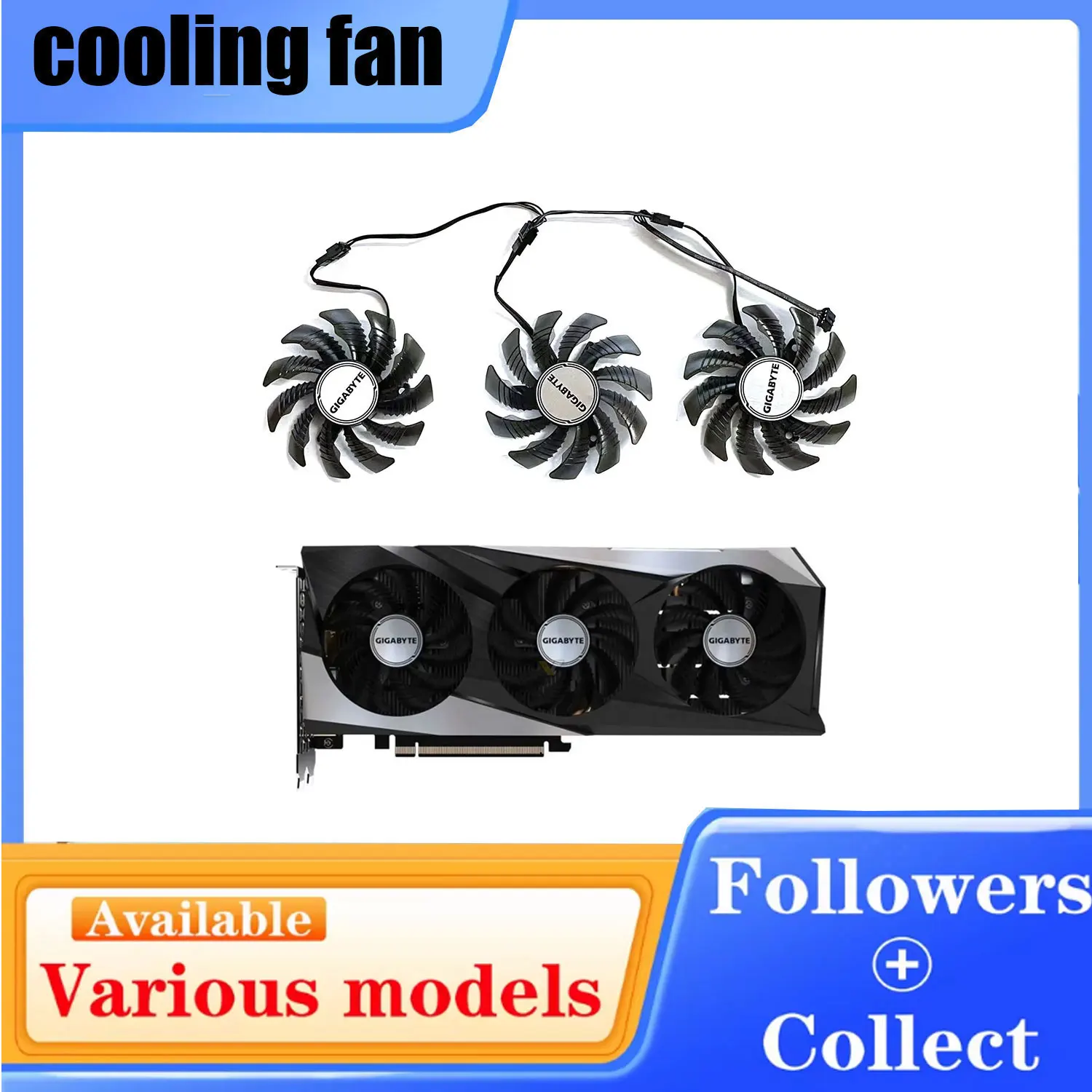 Cooling Fan PLD08010S12HH T128010SU GA81S2U 4PIN 78MM For Gigabyte RX 6600 6600XT 6700XT RTX 3060, 3060TI GAMING OC