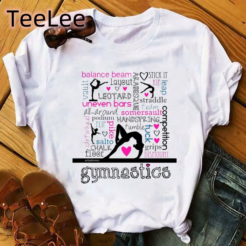 Gym Art Tee Shirt Femme Ballet Dancer Gymnast Lover Birthday Gift Tops Girls Summer Print Gymnastics Casual T Shirt Women