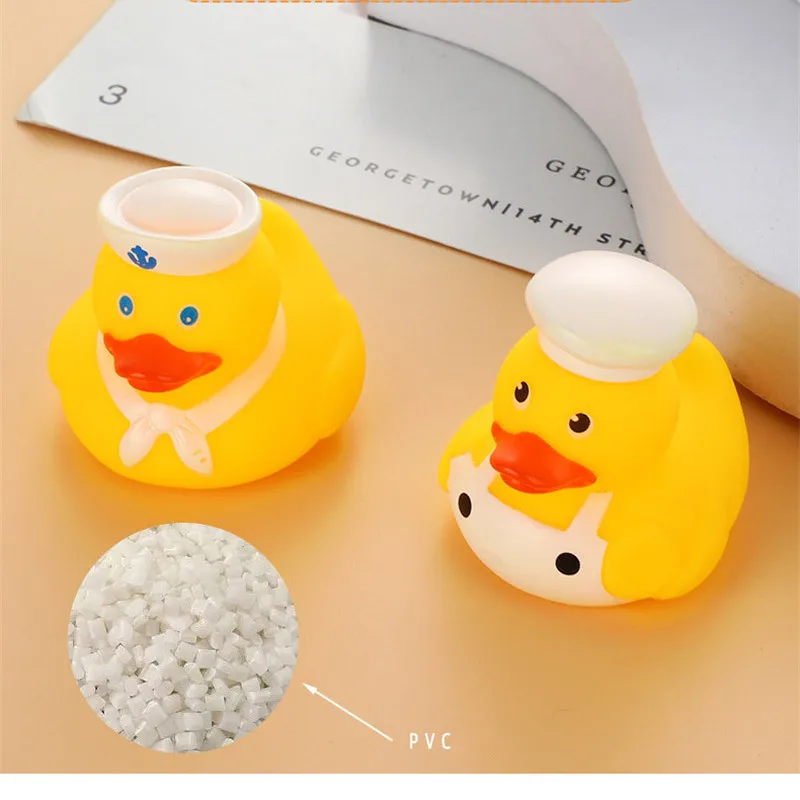 Petit canard jaune avec son de compression, flotteur en caoutchouc souple, jeu de bain DLIGHTPlay, cadeaux amusants, jouet pour enfants, anniversaire de bébé, mignon