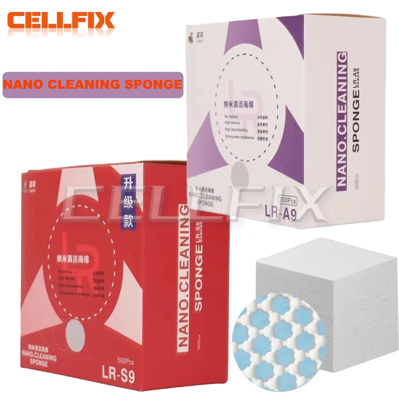 

Lanrui LR-S9 LR-A9 500PCS Nano Cleaning Sponge For Mobile Phone Screen / Camera / PCB Soldering Welding Flux Oil Cleaning