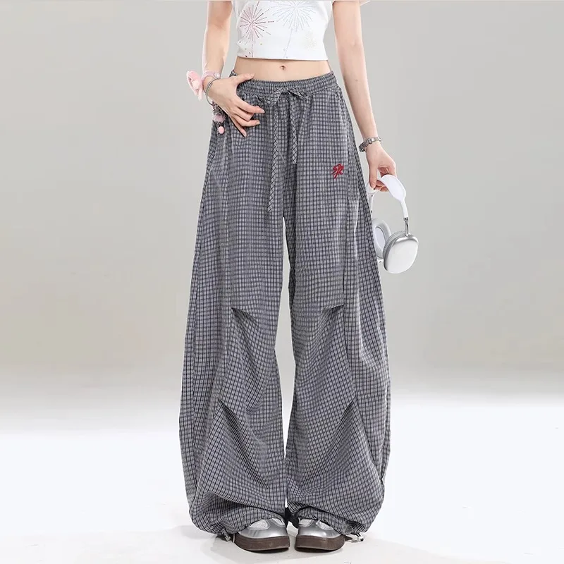 

2025 Autumn Jazz Dance Cargo Pants Women Loose Wide Leg Casual Pants Summer Outfit