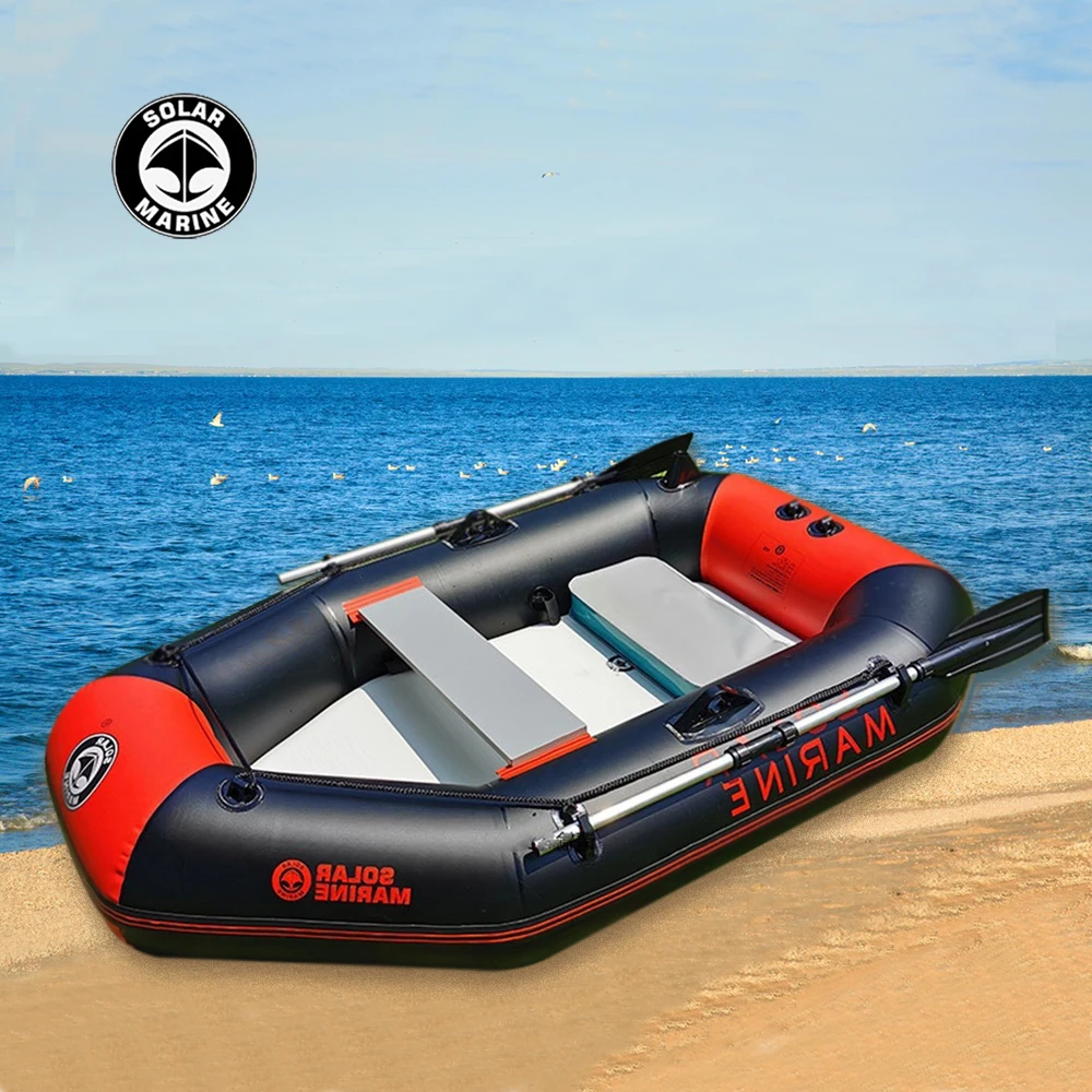 Single Portable Folding Inflatable Boat, 1 Person Kayak for Fishing, Wear-Resistant, Air Mat Bottom, All Free Accessories