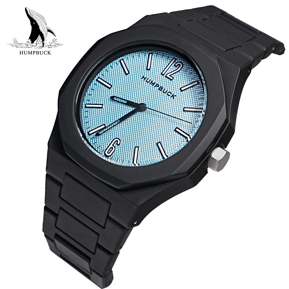 HUMPBUCK-Reloj de pulsera para hombre, cronógrafo de cuarzo, resistente al agua, con correa de silicona, informal, de negocios, nuevo diseño