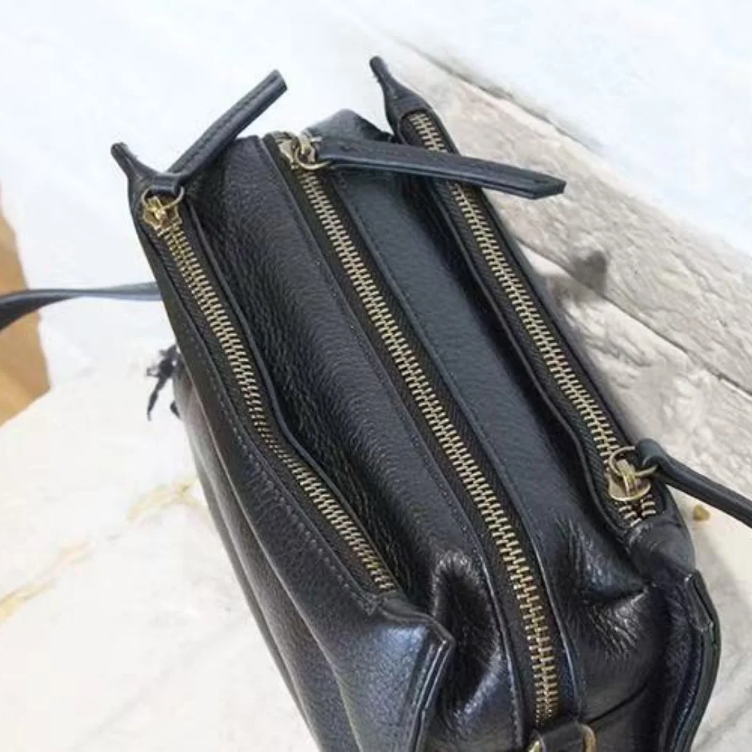 Brand Designer Handbags Small Women Bag Genuine Leather Flap Shoulder Bag Casual Three-layer Zipper Ladies Crossbody Bags Female