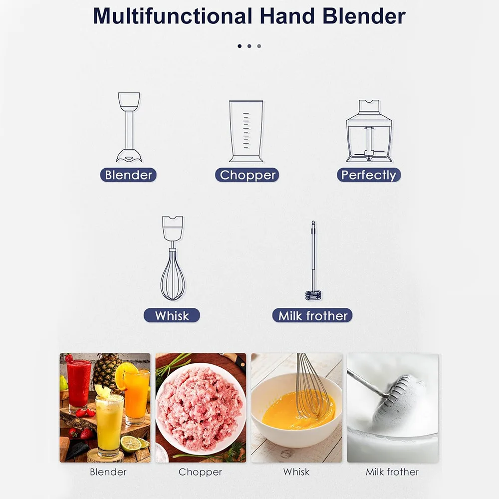 خلاط يدوي كهربائي 1000 وات صانع أغذية الأطفال 25 تروس متغيرة السرعة خلاط كهربائي محمول باليد لطحن اللحوم