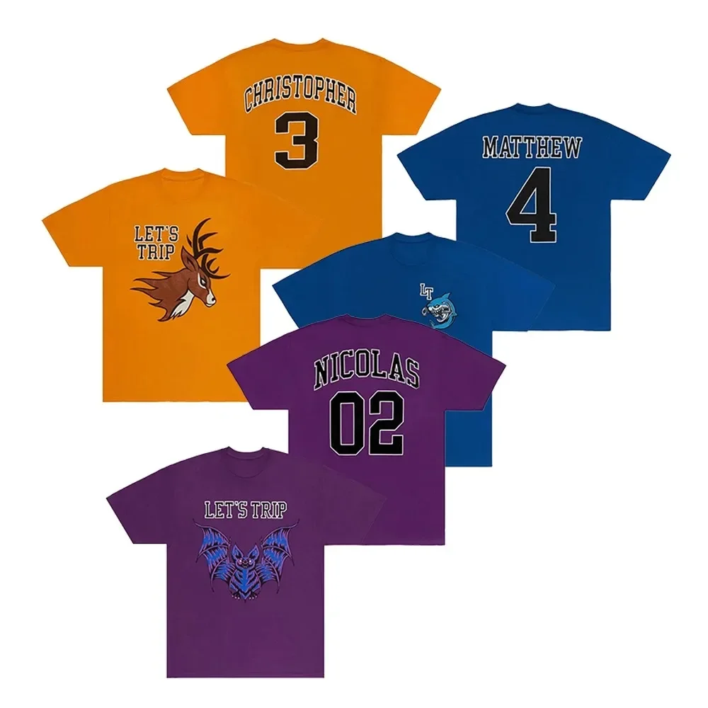 

Sturniolo Triplets Let's Trip T-Shirt Crew Neck Short Sleeve Women's Men's Street Clothing Cotton High Quality Printed T-Shirt