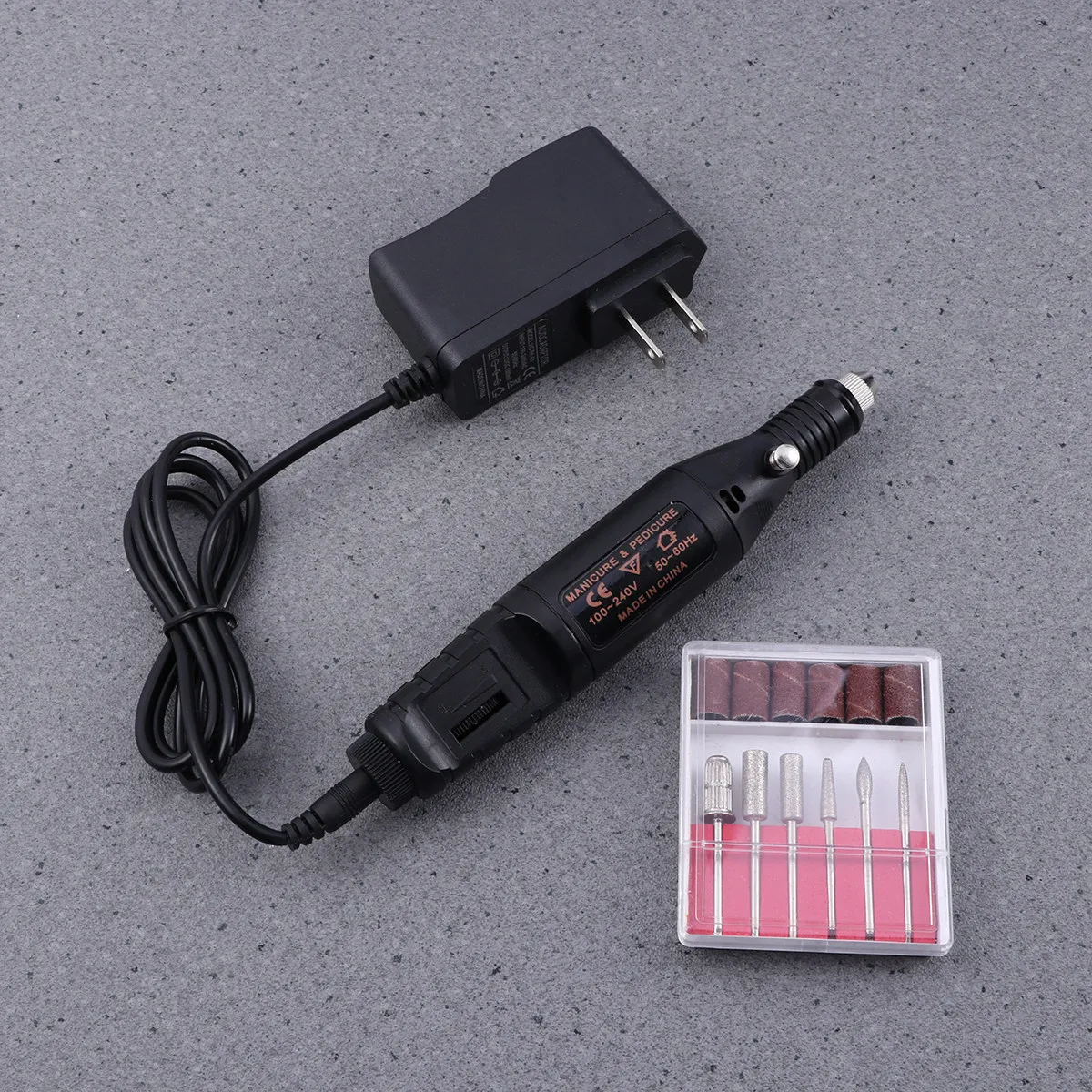 Lima per Unghie Elettrica Professionale, Strumento per Pedicure e Manicure, 6 Punte Intercambiabili, Punte in Metallo da 24mm e 32mm per Acrilico