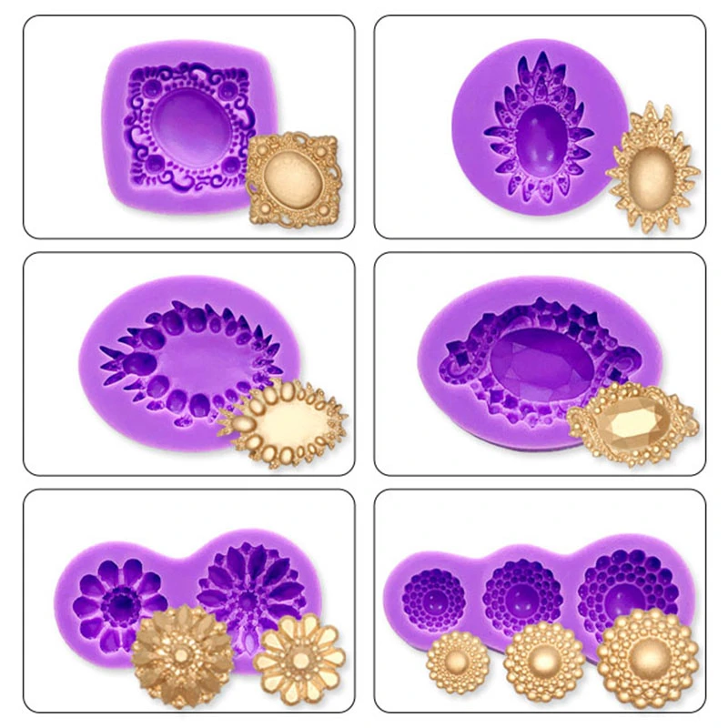 Tasty Molds Pearl Brooch Set Broach Silicone Fondant Mold High Definition Quality Wedding Cake Topper Jewelry Decoration Birthda