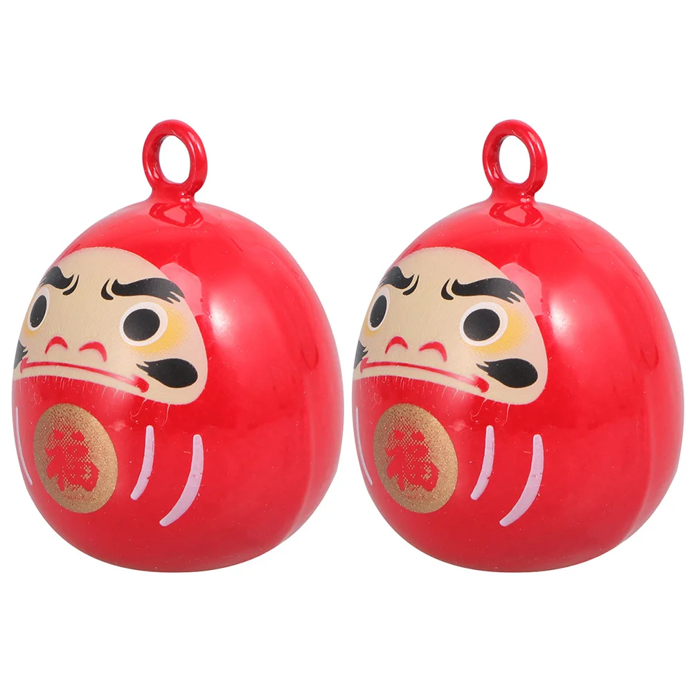 2 Pcs Bodhidharma Bell DIY Hanging Copper Crafts Jewelry Making Supplies Small Bells for Tumblers Key Fob