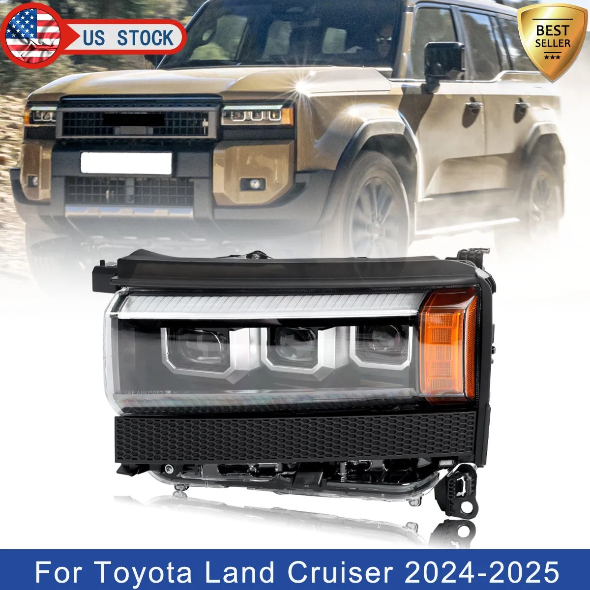 

Front Headlight Left For Toyota Land Cruiser 2024 2025 Left Side LED Headlight Assembly 81145-60S60 High Configuration Version