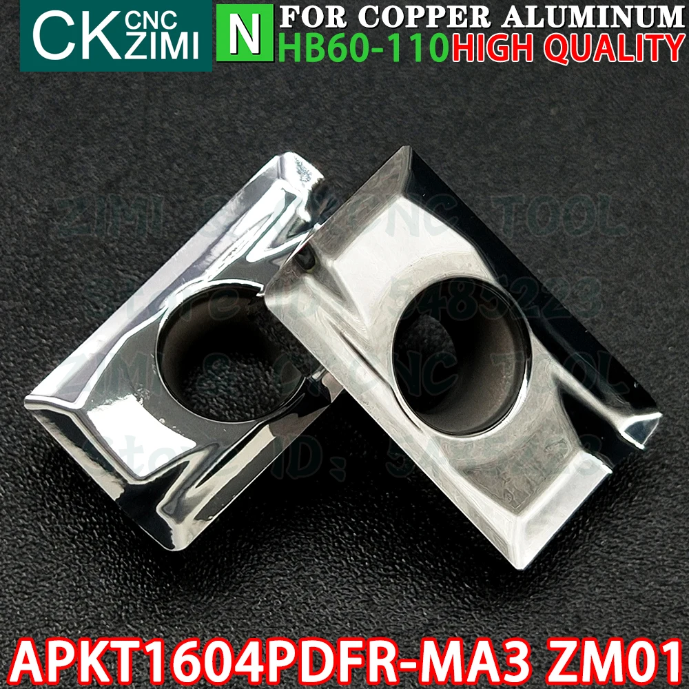 APKT1604PDFR-MA3 ZM01 APKT 1604 PDFR إدراجات كربيد أدوات إدراج طحن الألومنيوم مخرطة معدنية باستخدام الحاسب الآلي أدوات قطع الطحن القابلة للفهرسة إدراجات طحن الوجه APKT1604 APKT 1604PDFR