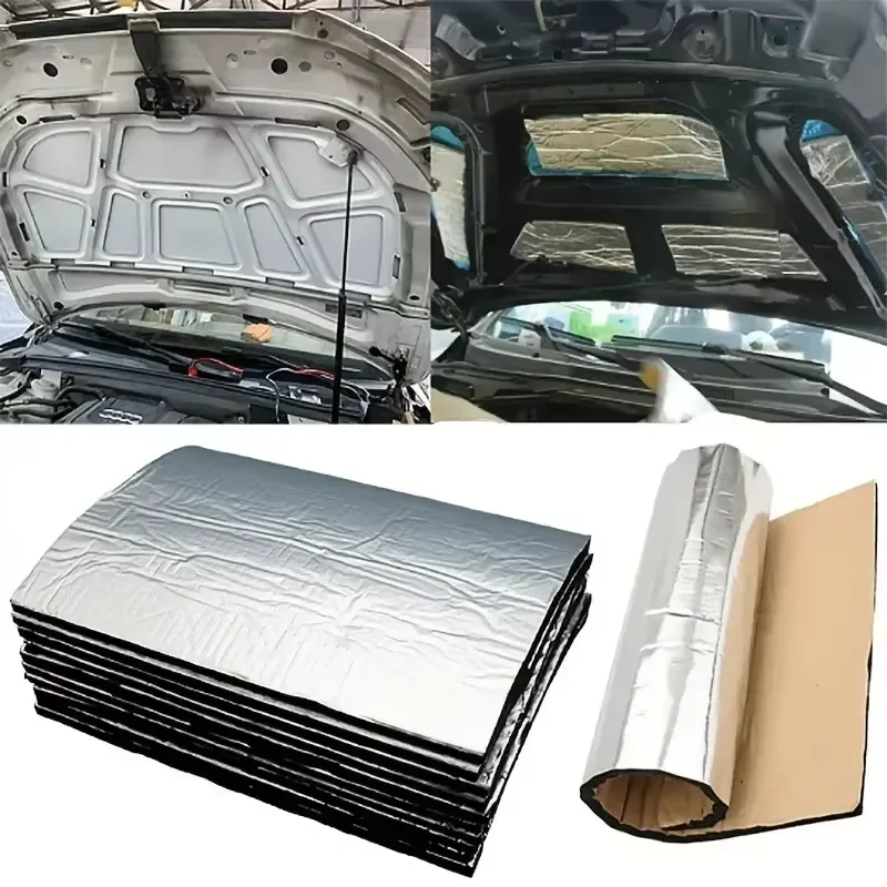 Car Sound Deadener Heat Shield Mat Self Adhesive Aluminum Foil Insulation Roll Foam Backing for Roof Floor Pipe Noise Reduction