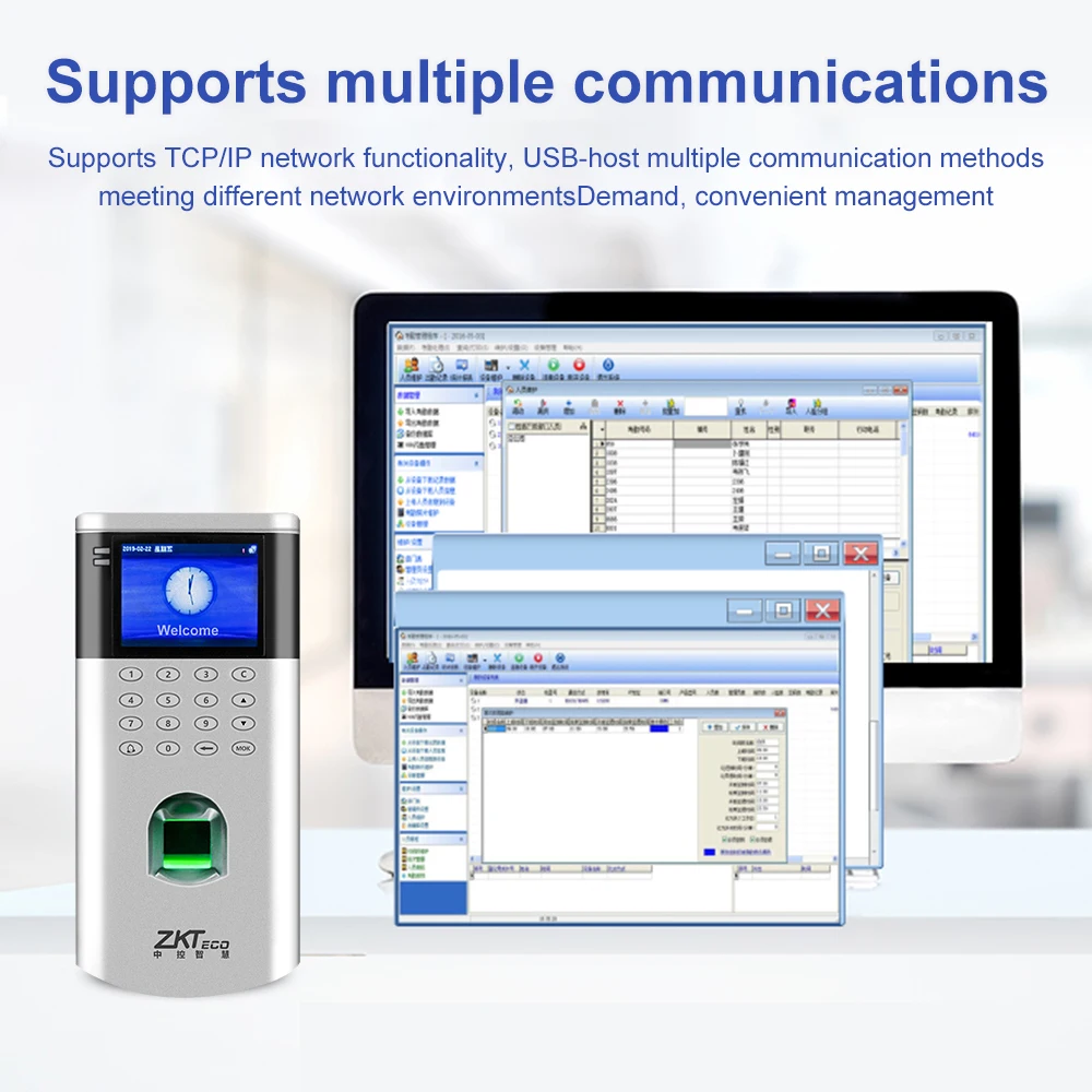 ZKTeco-máquina de asistencia con huella dactilar, dispositivo biométrico inteligente, IP, tiempo de asistencia, grabadora de reloj, empleado, OF260