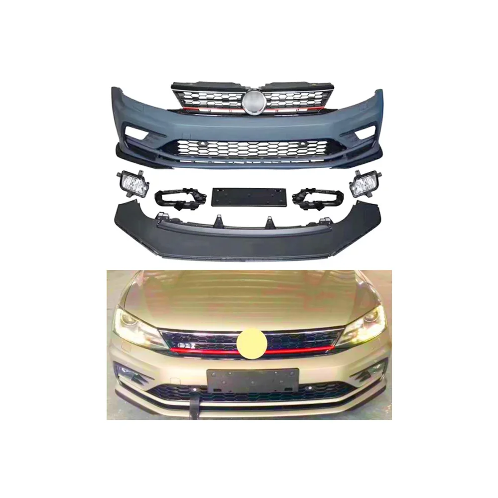 Material Front Bumper With Grill For Volkswagen Sagitar Refit GLI Style Body Kits For Volkswagen Jetta 2011-2017