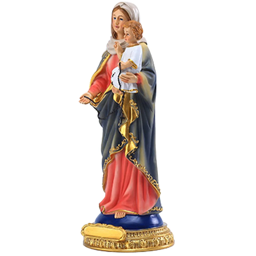 

Religious Decor Resin Virgin Mary Statue for Home Church Office Desktop Living Room Bedroom Porch Garden Decoration