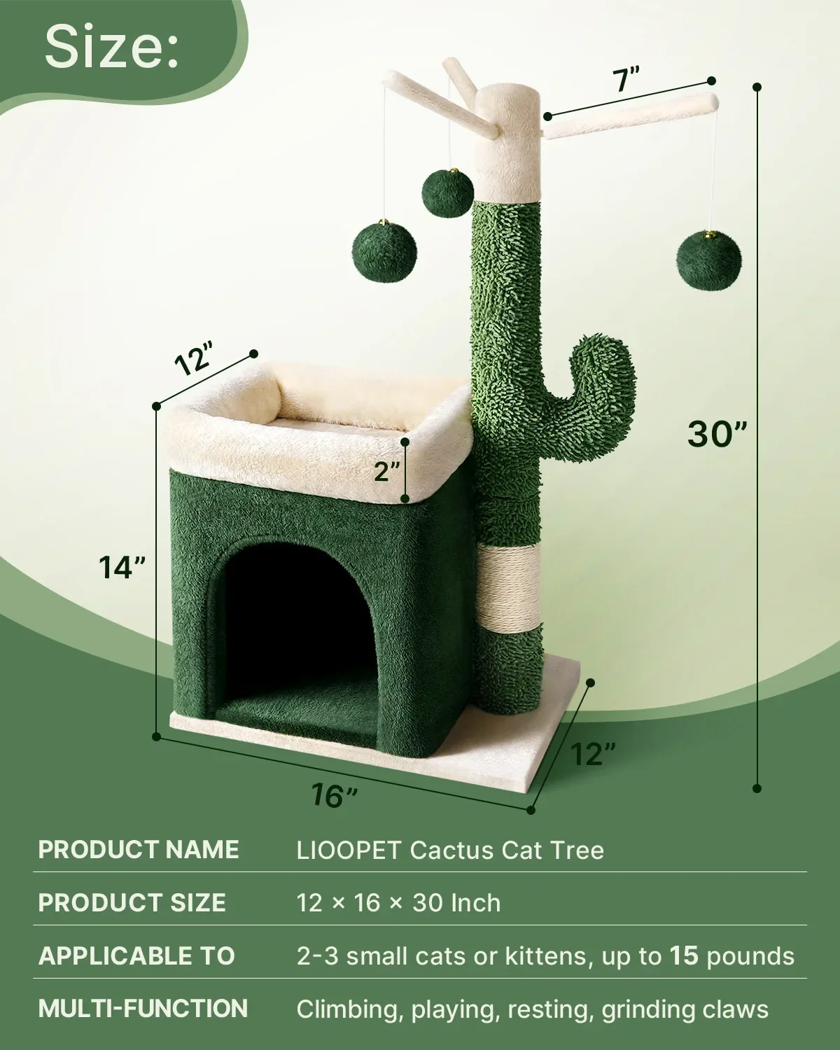 Cat\'s kennel, cactus cat climbing frame, cat tree, cat jumping ， pet bed