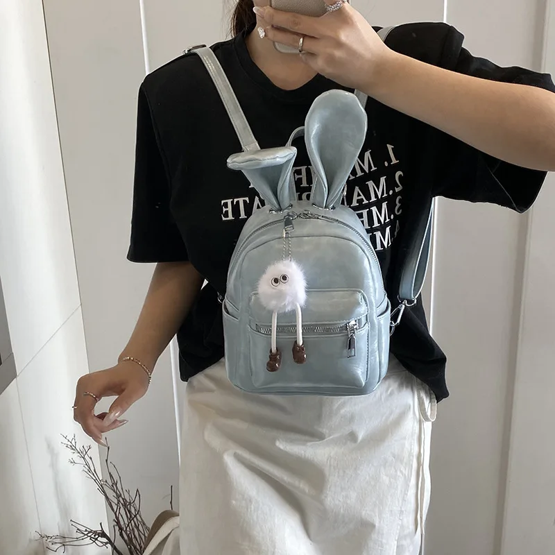 Cute Rabbit Ears Backpack 2 Girls' Fashion, Niche, Versatile Travel Backpack