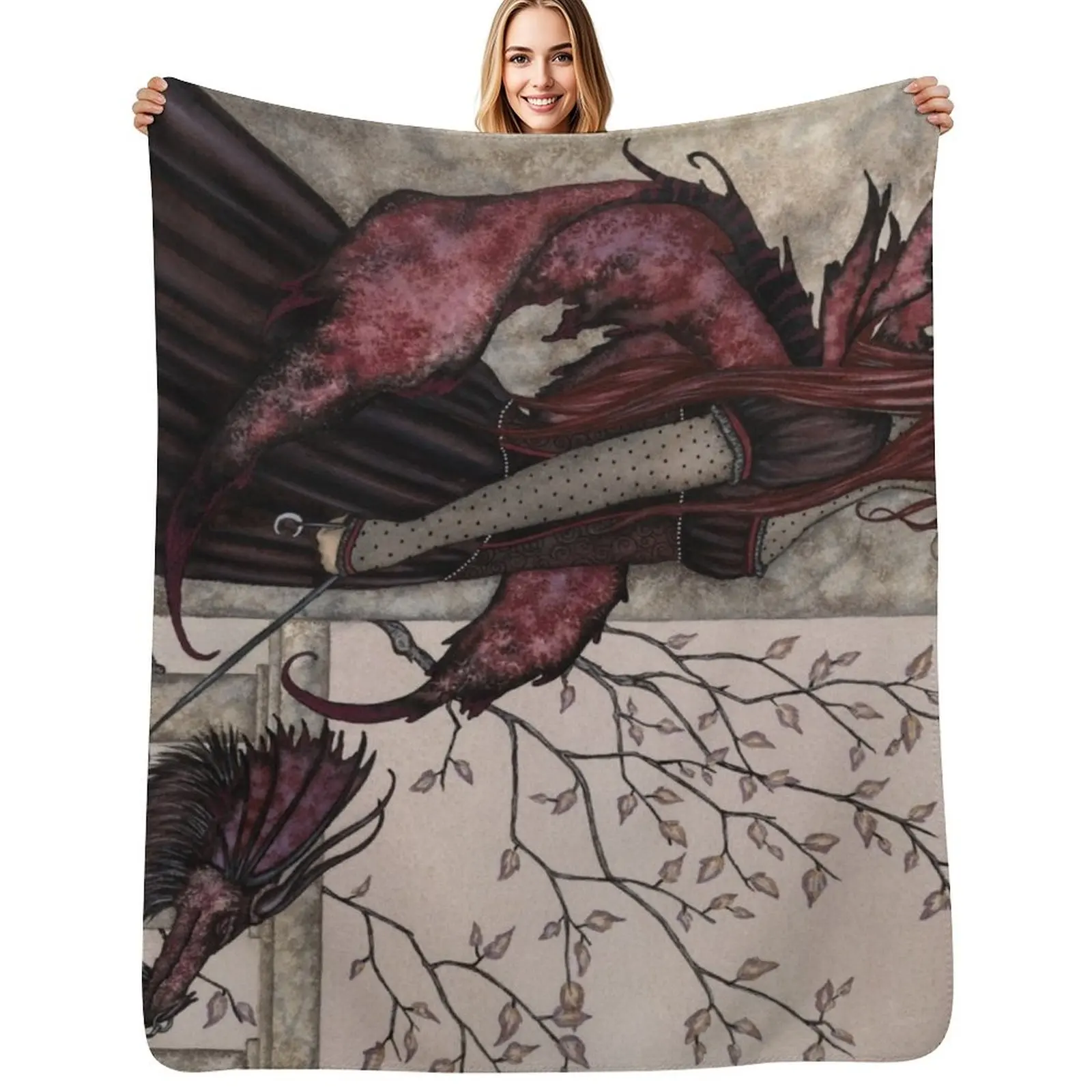 Fairy Goth Throw Blanket Cozy Napping Blanket Gift for Mom Dad