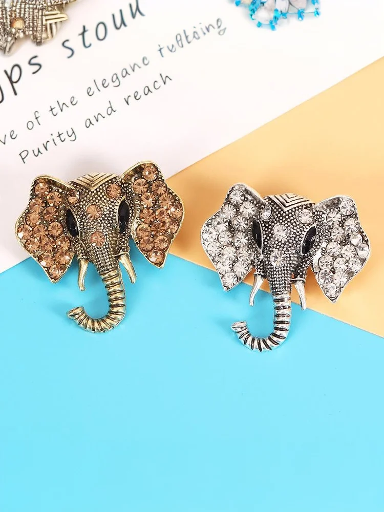 الرجعية شخصية الحيوان سبيكة الفيل دبابيس للنساء الملابس معطف مجوهرات اكسسوارات الهدايا #6