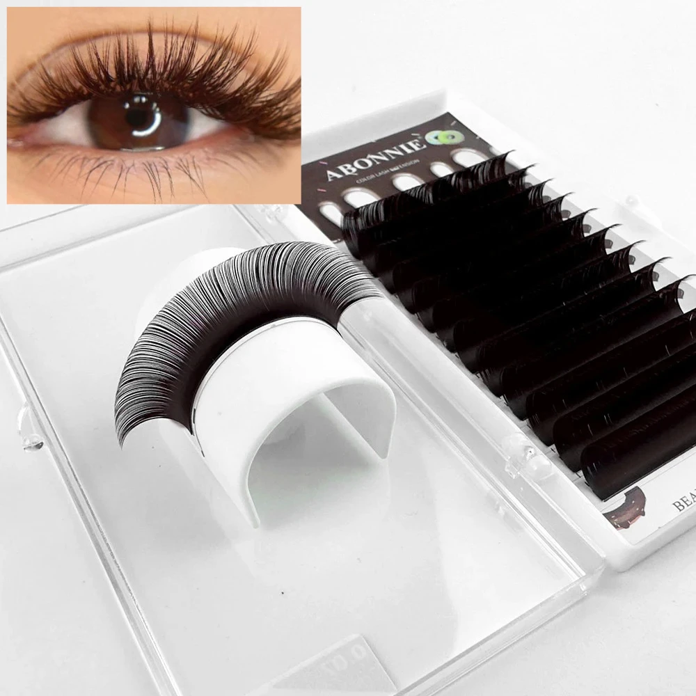 

Russian Brown Individual Volume False Eyelashes Extensions 8-15mm Handmade Classic Lashes Tray All Size Makeup Tools
