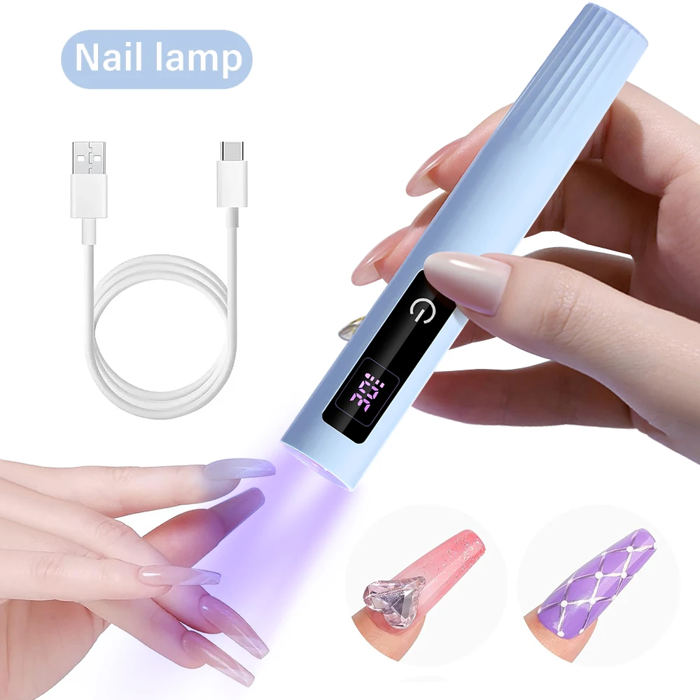 LINMANDA Lampada UV touch screen portatile Mini essiccatore per unghie con schermo LED Lampada per unghie USB a polimerizzazione rapida per amanti delle unghie o saloni di bellezza