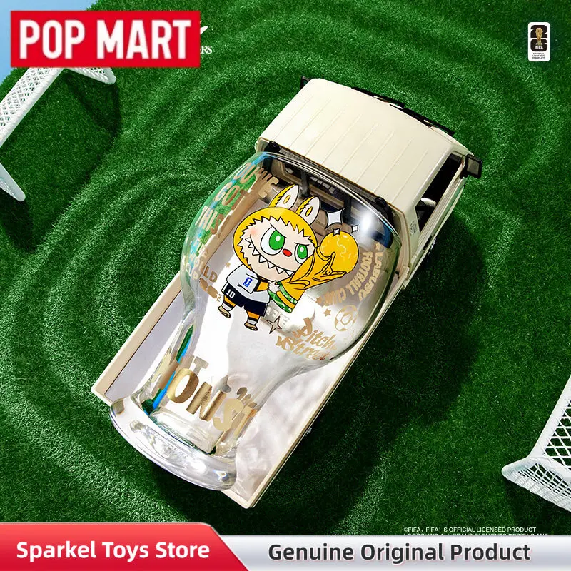 

POPMART The Monsters Fifa Series Стеклянный стакан-сюрприз Labubu: Коллекционная фигурка на футбольную тематику, загадочная коробка, игрушка, стеклянный стакан, подарок