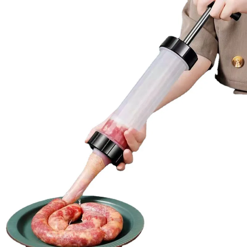 kitchen Manual Homemade Sausage Tools Stuffer Meat Filling Tool Practical Sausage Syringe Funnel Nozzle For Sausage Making