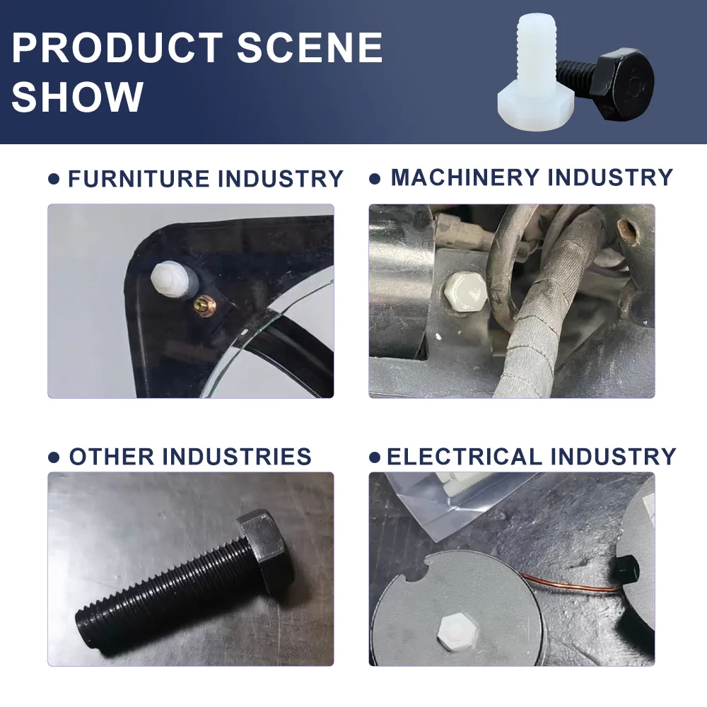 M3 M4 M5 M6 M8 M10 M12 Black White Nylon External-Hex Head Screws Plastic Insulated Outer Hexagon Electrical Resistance Bolt