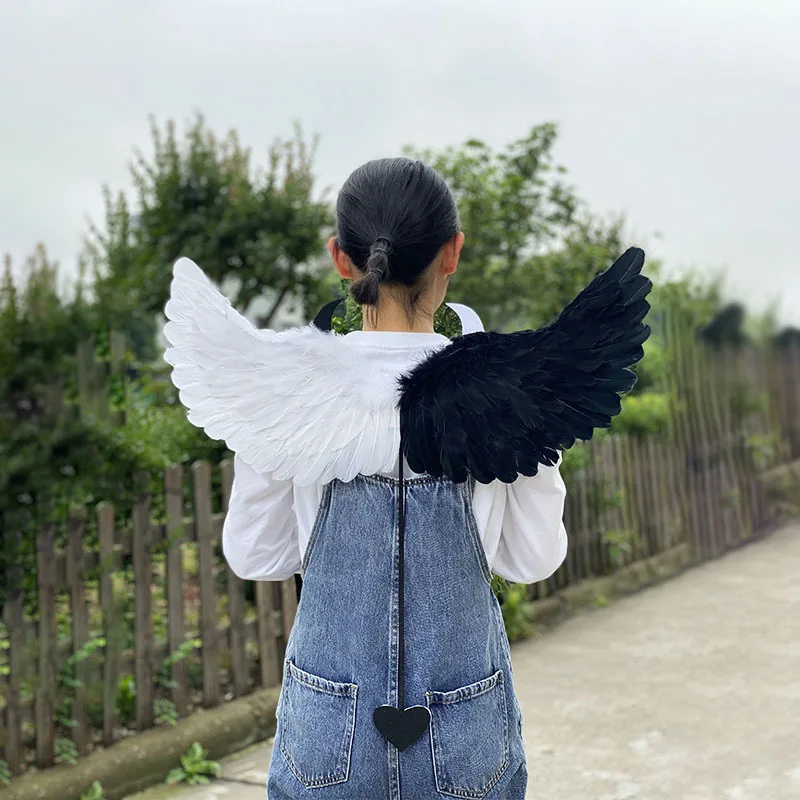 Asas de anjo traje halloween diabo asa para adulto prop decoração adereços feminino meninas da criança decoração preto acessórios de fadas vermelho