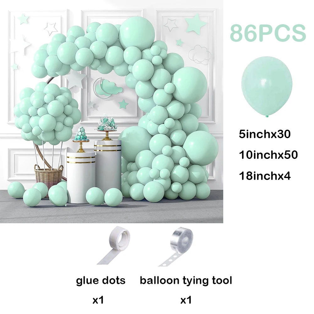 Mint Green Balloons Arch Garland Kit Pastel Green Balloon Kid Birthday Party Decor Baby Shower Wedding Decorations Easter Globos