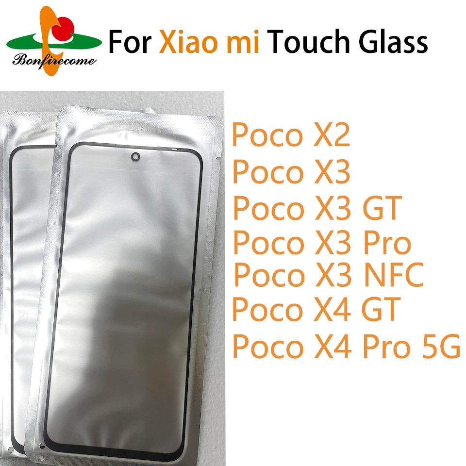 Touch Front Outer Glass For Xiaomi Poco X2 X4 X3 Pro GT NFC Touch Screen LCD Front Panel Replacement