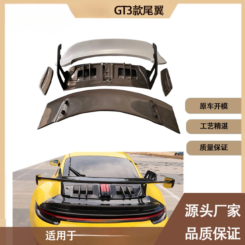

For Porsche 911 992 GT3 (2019-2021) Semi Carbon Fiber Rear Fixed Spoiler Wing (Modified Part)