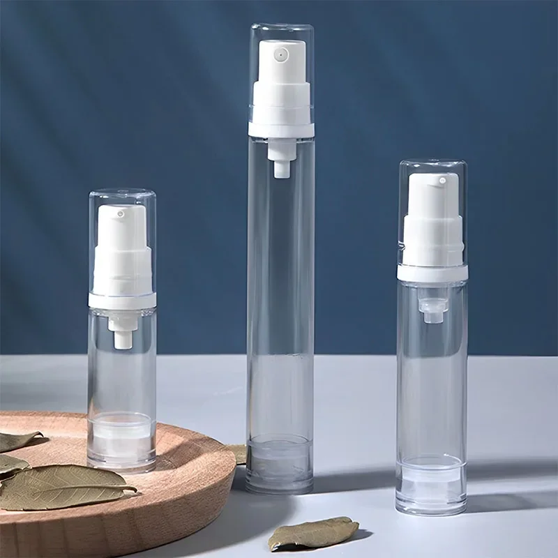 20Pcs 5/10/ml Empty Serum Vacuum Pump Bottle Mini Transparent Face Cream Lotion Bottle Cosmetic Container Travel Accessories