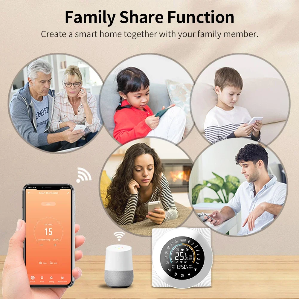 Tuya Smart Life Wifi Thermostat for Water Electric Floor Heating Gas Boiler Temperature Controller Works With Alexa,Google Home