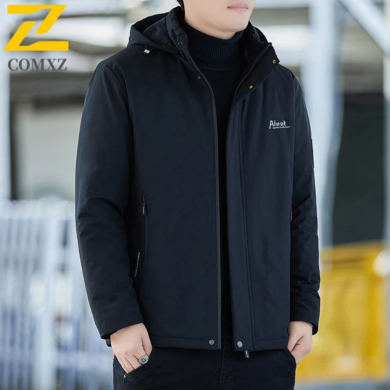 

Men's Graphene Winter Coat Thermal Lined Hooded Puffer Jacket Windproof Waterproof Detachable Fur Collar Thickened Outdoor Parka