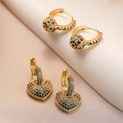 Elegant Cubic Zirconia Heart Earrings For Women Girls, High Quality Drop Earrings Party Dating Wedding Jewelry